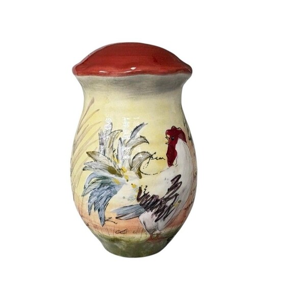 Certified International Le Rooster Salt Shaker 2 Hole Susan Winget Discontinued - Picture 3 of 7